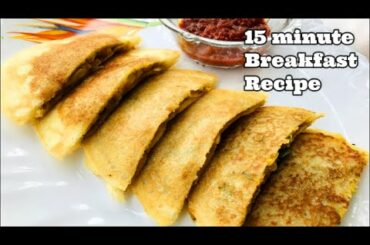 15 Minute Breakfast Recipe | Healthy Breakfast Recipe | Easy Snacks Recipe | Aloo Sooji Sandwich