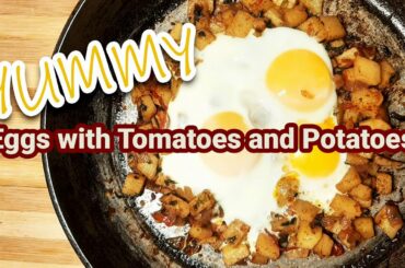 Eggs With Tomatoes And Potatoes | Easy And Healthy Breakfast Recipe