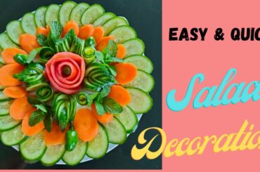 Beautiful Salad decoration || easy & quick || Healthy living |cucumber carrot and tomato salad|