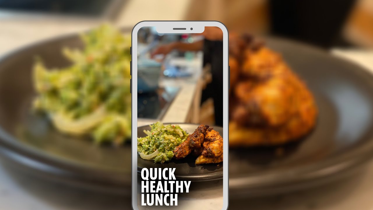 Riced broccoli and peri peri chicken | Healthy lunch ideas | Silent vlog #shorts Riced broccoli and peri peri chicken | Healthy lunch ideas | Silent vlog #shorts