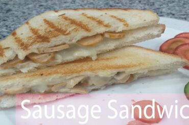 How to make Sausage Sandwich Recipe at Home-Breakfast Ideas urdu /hindi Recipes by Nida's Kitchen
