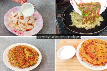 4 easy veg breakfast recipes - easy & healthy breakfast recipe - 10 minutes recipes