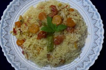 Carrot Tomato Coconut Milk Rice/ Dinner Recipes / Veg Recipes / Carrot Recipes / Tomato Recipes #606