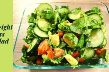 Delicious Weight Loss Salads: Cucumber Tomato Avocado, Basil Salad Recipe - Fizys Kitchen