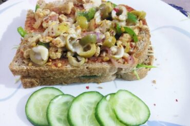 Bread pizza sandwich for weight loss with low calories/healthy pizza recipe in just 1 minute