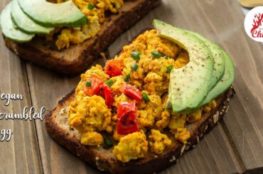 Vegan scrambled egg with Tofu | Healthy Breakfast recipes | Vegan recipes | Chili in a pod