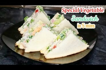 Mayo vegetable sandwich |easy breakfast recipe |Healthy sandwich recipe |kitchen with Sidra Sonia