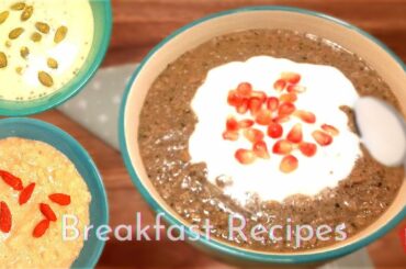 Healthy Recipes /Oatmeal with pomegranate & Chia Seeds [Vegan]| Breakfast Recipes