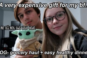 SPENDING $700 ON MY BOYFRIEND'S BIRTHDAY GIFT (VLOG- easy healthy dinner+grocery haul)