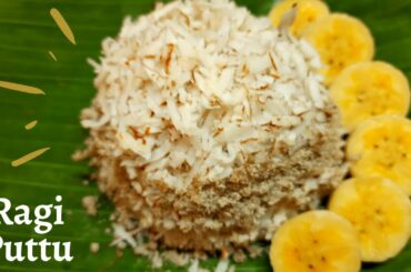 Ragi Puttu | Puttu in Coconut Shell | Healthy Weightloss Breakfast Recipe | Finger Millet Puttu