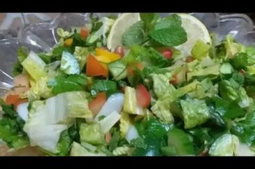 One Bowl Fattoush healthy  salad vegetables