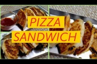 TASTY AND HEALTHY PIZZA SANDWICH  EASY TO MAKE   5 MINUTE RECIPE   VEGETABLE SANDWICH