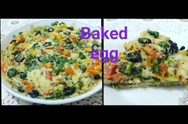 Baked Egg with Vegetables || Cheesey Baked Egg || Healthy Breakfast Recipe || Evening Snacks
