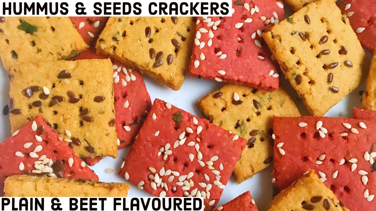 Healthy crackers recipe | Beet crackers with seeds | Healthy Oats Crackers | Hummus #crackers Healthy crackers recipe | Beet crackers with seeds | Healthy Oats Crackers | Hummus #crackers
