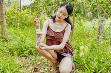 Live Alone - Braised pork with kohlrabi - healthy food - Cooking Outside