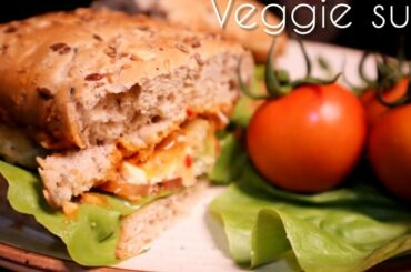 Veggie delight I Subway sandwich I veggie sub I low calorie meal I recipe by clean eating habitat