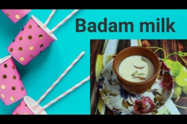 Homemade Badam milk || Healthy and tasty recipe badam milk in Telugu.
