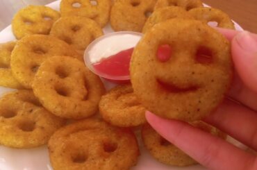 Homemade Potato Smiley/Emoji Fries Recipe/Easy Evening Snack ideas/Potato snacks/Easy snacks recipes