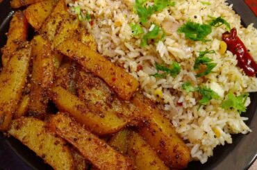 Garlic Pepper Rice with Potato Pepper Fry|Must Try Recipe | Healthy lunch box recipe |Kala's Samayal