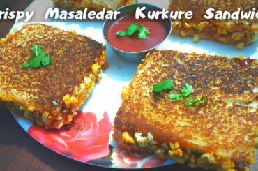 Kurkure Sandwich | Crispy Masaledar  Kurkure Sandwich Recipes | 5 Minutes Instant Snacks Recipe