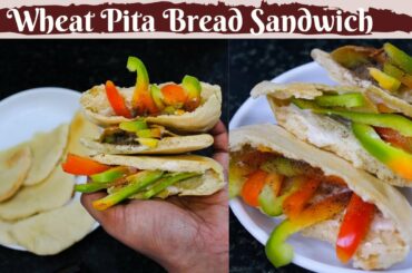 Eggless Wheat Rava Pita Bread sandwich at home | No Sugar | Healthy sandwich