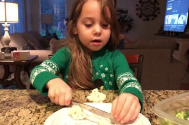 Making a healthy snack tray.