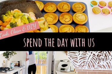 Spend the day with us | Healthy meals | 4 month old | DIY | Clean #bissellcrosswave #youngliving