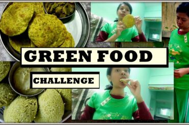 GREEN FOOD CHALLENGE FOR 24 HOURS | GREEN COLOUR FOOD | HEALTHY FOOD | CHHORI KE DAKAAR VERSION