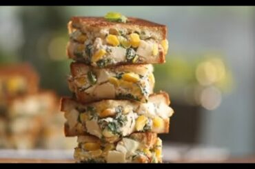 HEALTHY-QUICK-EASY SANDWICH RECIPE | SMOKED PANEER CORN& SPINACH SANDWICH | UNIQUE SANDWICH RECIPE |