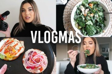 VLOGMAS DAY 10 | What I Eat in a Day + Healthy Recipes + How I Film My Videos