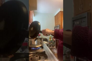 Cooking healthy food, ginisang monggo.