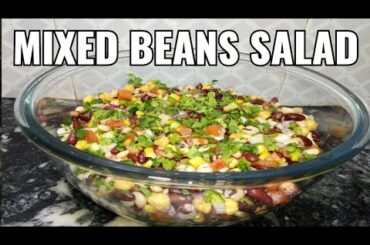 Healthy Mixed Beans Salad with Veggies for Weight Loss Recipe by Hajira Begum in Urdu & Hindi - RKK