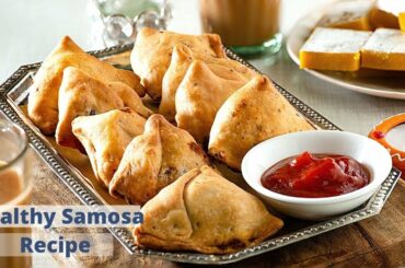 Baked samosa Recipe Video |  No Fry Crunchy Samosa recipe | Healthy Vegetarian Samosa Recipe