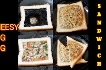 Cheesy egg sandwich|Breakfast recipe|Bread sandwich|Bread recipes|Sandwich recipes|With Eng captions
