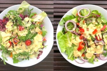 2 High Protein Salad with No Oil Dressing - Vegan Recipes  - Easy and Healthy Recipes - Plant Based