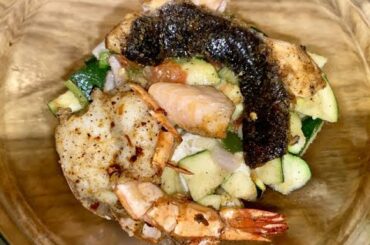 Low Calorie | Roasted Mozzarella Zucchini with Shrimp & Salmon Recipe | Quick Meal