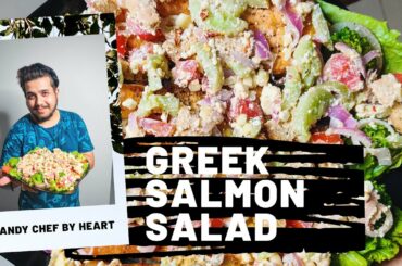 Greek Salmon Salad With Fetta Cheese |Quick And Healthy Recipe|Easy Greek Salad | High Protein Salad