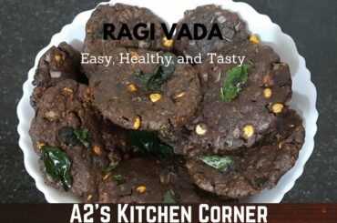 RAGI VADA Recipe | Quick Snacks | Healthy Snacks | Finger Millet Vada |