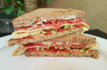 Healthy Sandwich Recipe - Nida's Cuisine - Diet & Low Fat Sandwich - Weightloss Sandwich Recipes