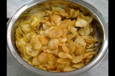 Crispy Potato Chips Recipe- Homemade Potato Chips - Urulai Kizhangu Chips By Healthy Food Kitchen