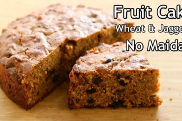 Last Minute Christmas Fruit Cake Recipe - Healthy Kerala Plum Cake With Wheat Flour & Jaggery