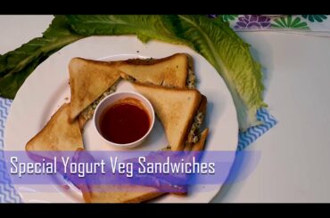 Special Veg Yogurt Sandwich| sandwich recipe|simple and easy sandwich|healthy sandwich by KCS