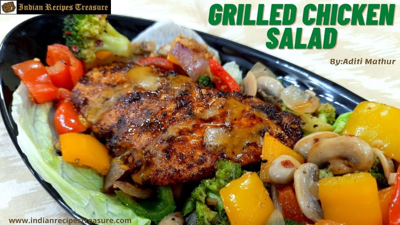 Grilled Chicken Salad with Mushroom | Quick and Healthy Home-made Salad Recipe | Weight Loss Recipe Grilled Chicken Salad with Mushroom | Quick and Healthy Home-made Salad Recipe | Weight Loss Recipe
