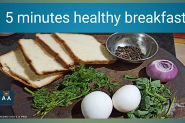 5 minutes healthy breakfast bread with fenugreek omlet
