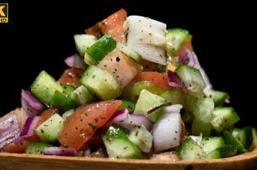 Shirazi Salad Recipe | Persian Salad | Macro 4K ASMR