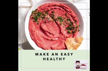 Sweet Pickled Beet Hummus as a healthy easy snack recipe