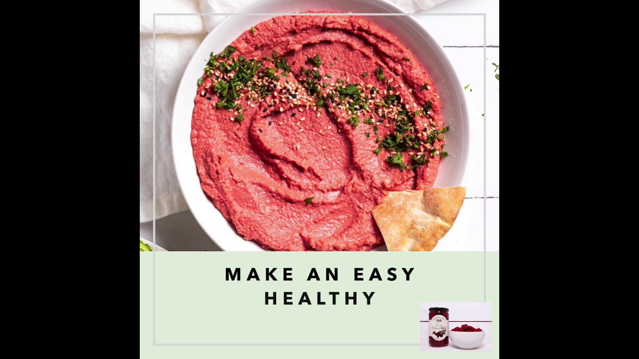 Sweet Pickled Beet Hummus as a healthy easy snack recipe Sweet Pickled Beet Hummus as a healthy easy snack recipe