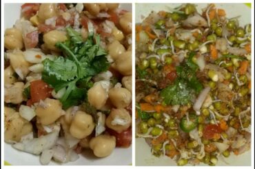 2 Healthy & Tasty Salad Recipes for Weight Loss || Chickpea Salad || Moong Sprouts Salad