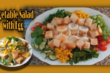 VEGETABLE SALAD WITH EGG| HEALTHY SALAD