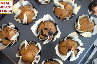 Eggless Breakfast Muffins Recipe | Healthy Oatmeal Blueberry Flax seeds Muffins
